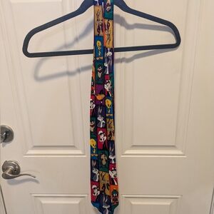 Vintage 90s Looney Tunes Mania Tie, Multicolor, Multiple Characters, Bugs, Taz